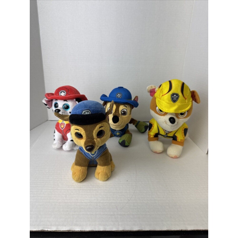Paw Patrol Plush TY Marshall Chase Rubble Lot Of 4 - Picture 2 of 13